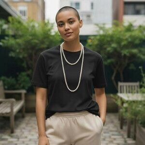 Vintage Flapper Faux Pearl Necklace, 1920s Gatsby Style, Long Multi-Strand Costu